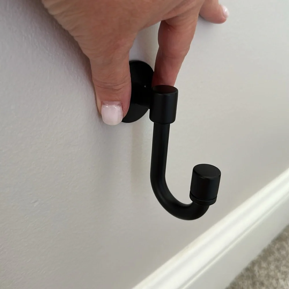 Franklin Brass Wall J-Hooks in Matte Black (4-Pack)